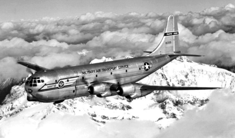 Boeing C-97 Stratofreighter. Note the larger vertical stabilizer taken from the B-50 Superfortress. (US Air Force)